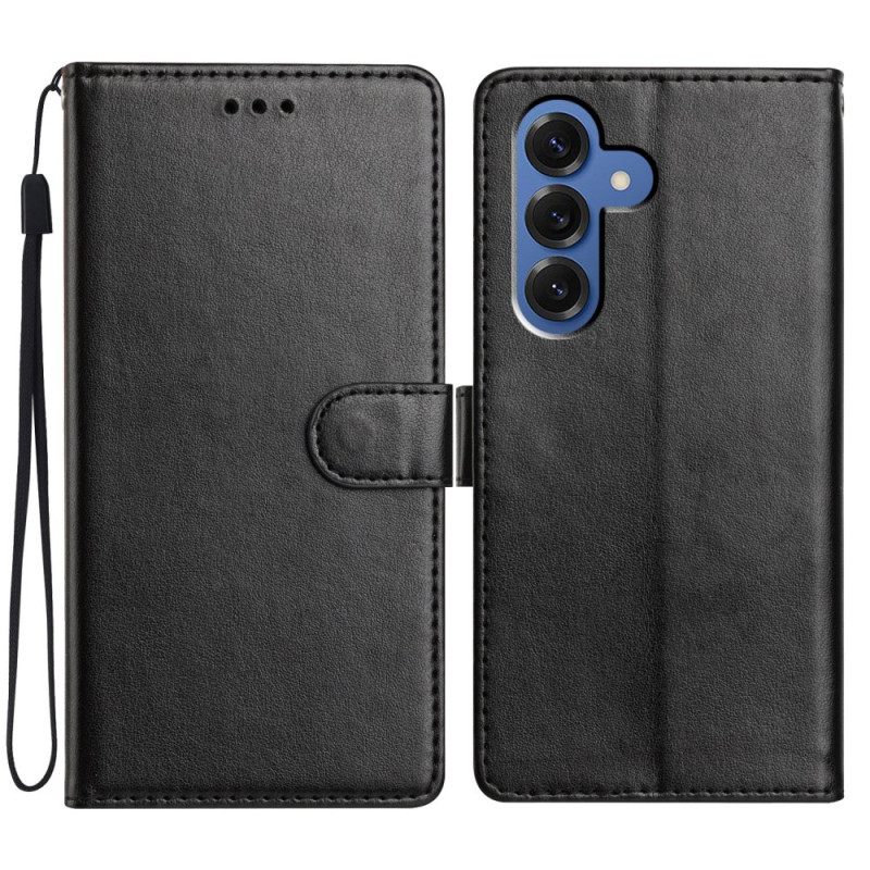 Leren Hoesje Voor Samsung Galaxy S26 Plus Effen Leerlook