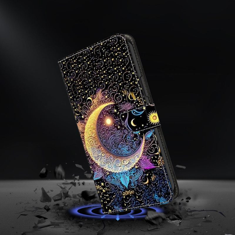 Leren Hoesje Voor Samsung Galaxy S26 Plus Heldere Maan