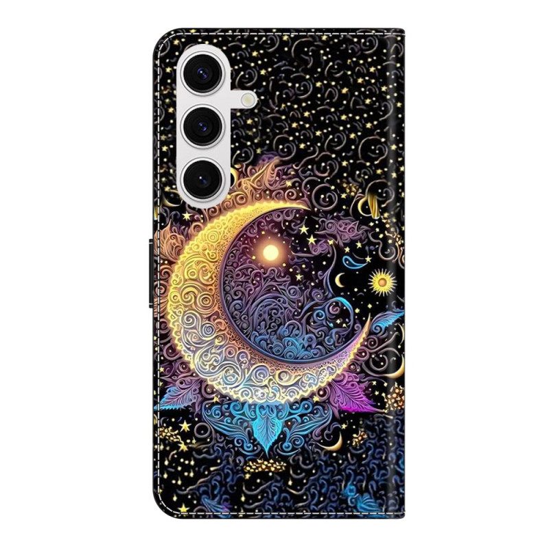 Leren Hoesje Voor Samsung Galaxy S26 Plus Heldere Maan