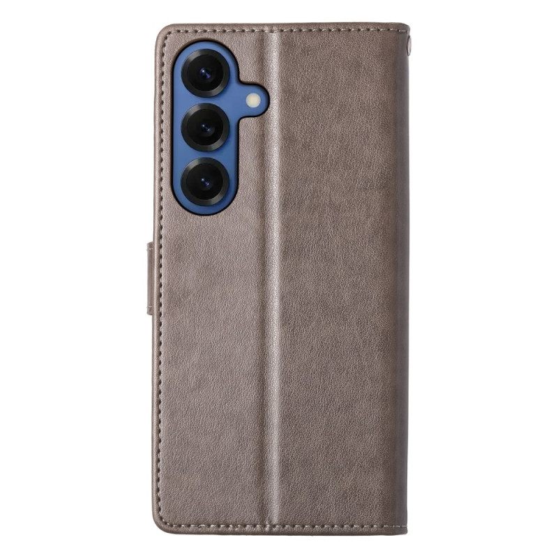 Leren Hoesje Voor Samsung Galaxy S26 Plus Kleine Bloemen