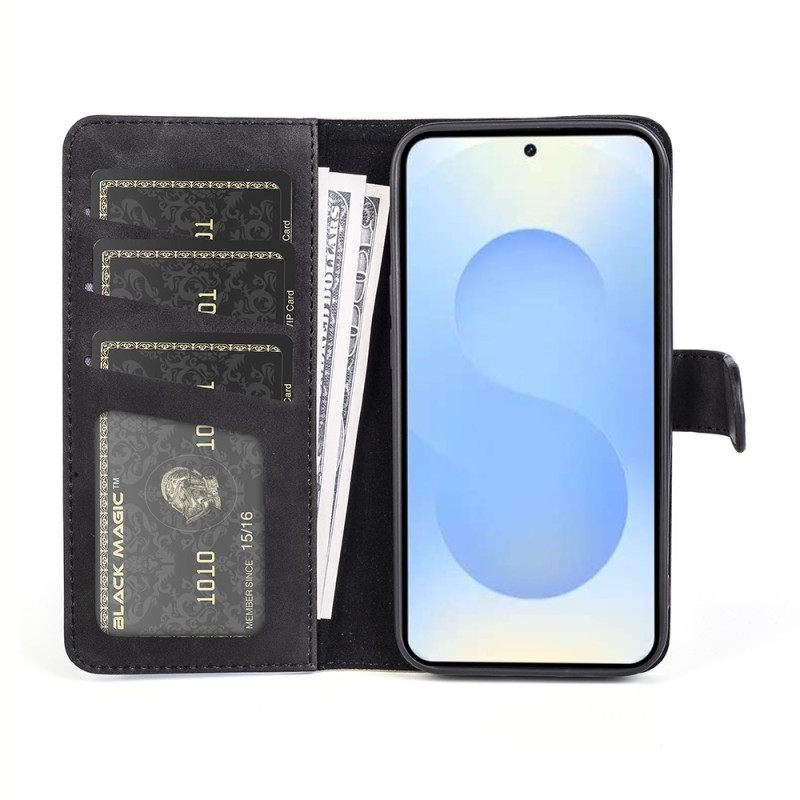 Leren Hoesje Voor Samsung Galaxy S26 Plus Tweekleurig Grafisch Ontwerp