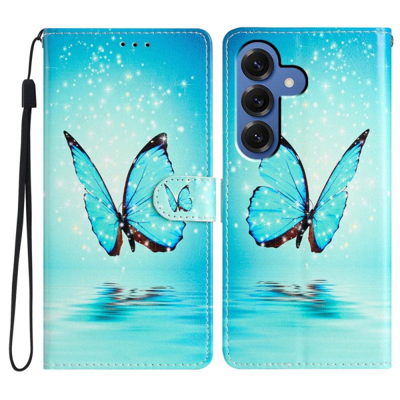 Leren Hoesje Voor Samsung Galaxy S26 Plus Vliegende Vlinder