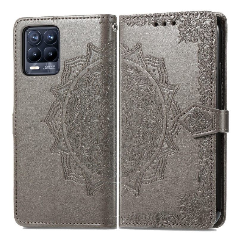 Flip Case voor Realme 8 / 8 Pro Mandala-reliëf In Kunstleer