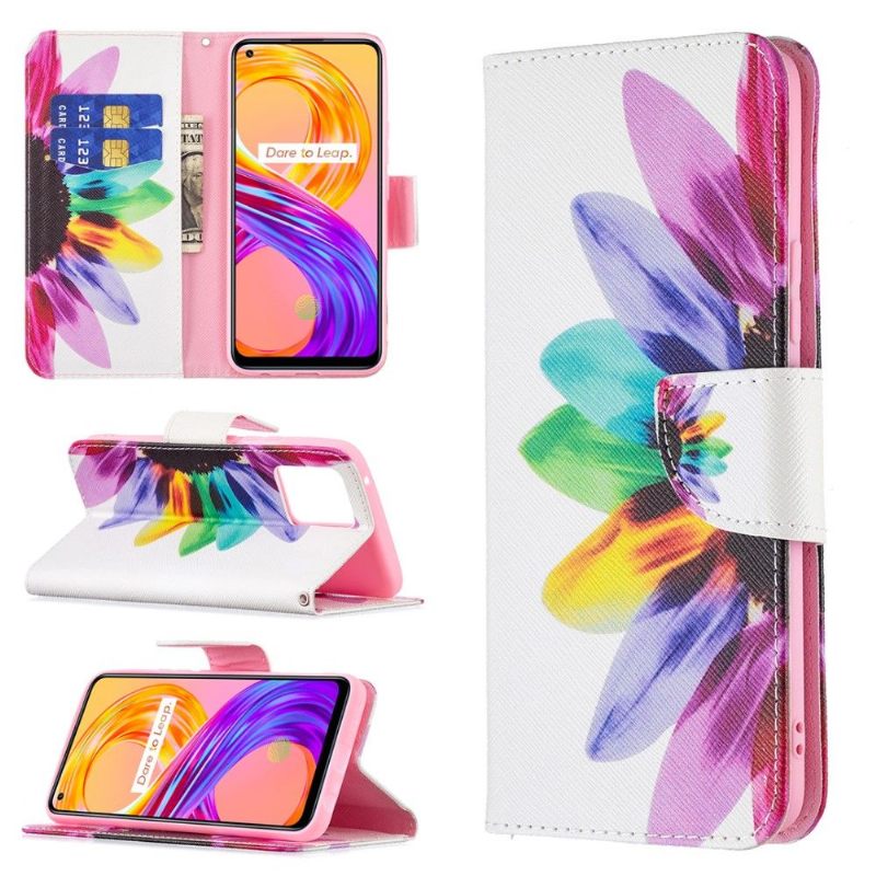 Folio-hoesje voor Realme 8 / 8 Pro Anti-fall Gekleurde Bloemblaadjes
