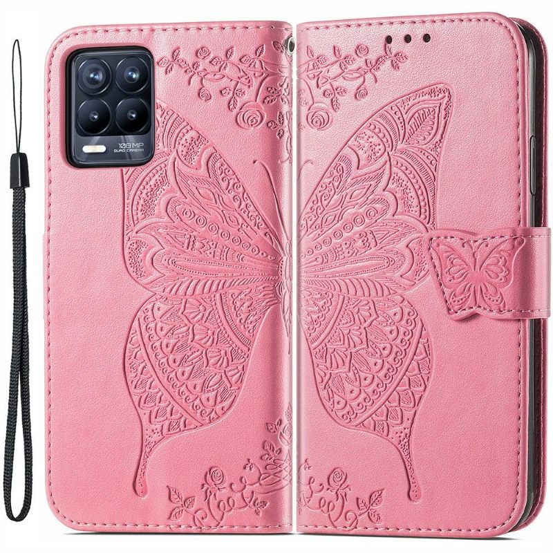 Folio-hoesje voor Realme 8 / 8 Pro Vlinder Met Reliëf