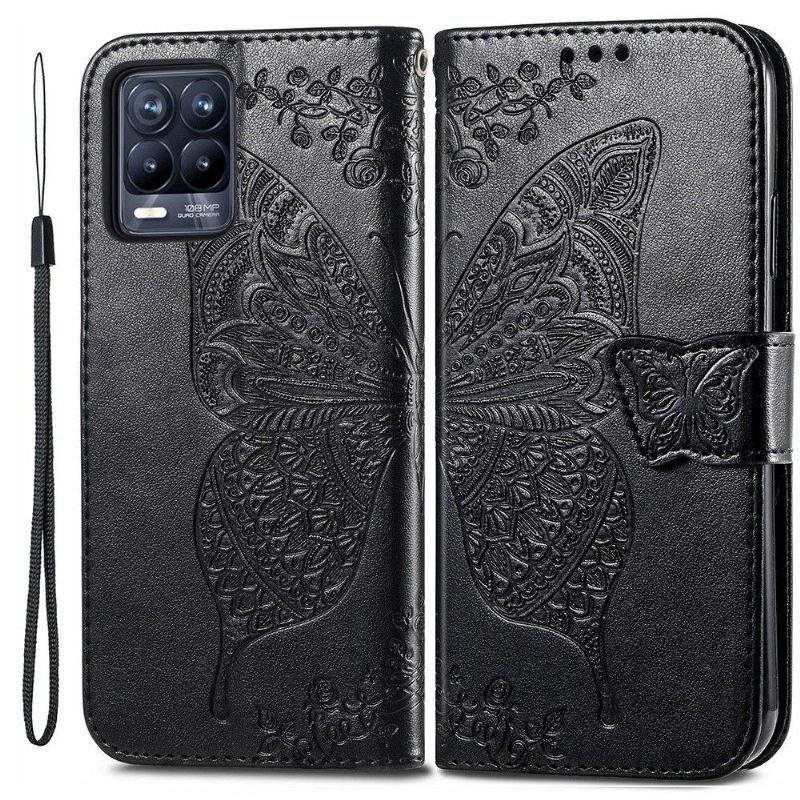 Folio-hoesje voor Realme 8 / 8 Pro Vlinder Met Reliëf
