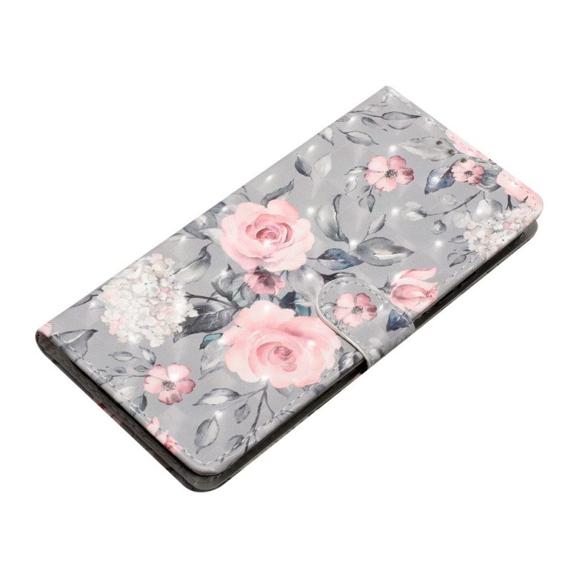 Flip Case Leren Xiaomi 15t Roze Bloemen