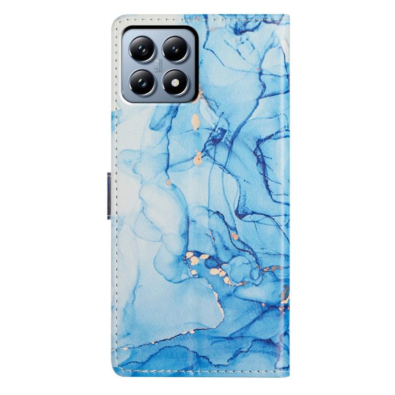 Folio-hoesje Xiaomi 15t Telefoonhoesje Blauw Marmer
