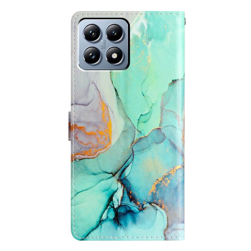 Folio-hoesje Xiaomi 15t Telefoonhoesje Groen Marmer