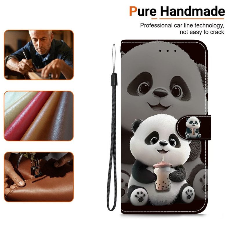 Folio-hoesje Xiaomi 15t Telefoonhoesje Panda-patroon