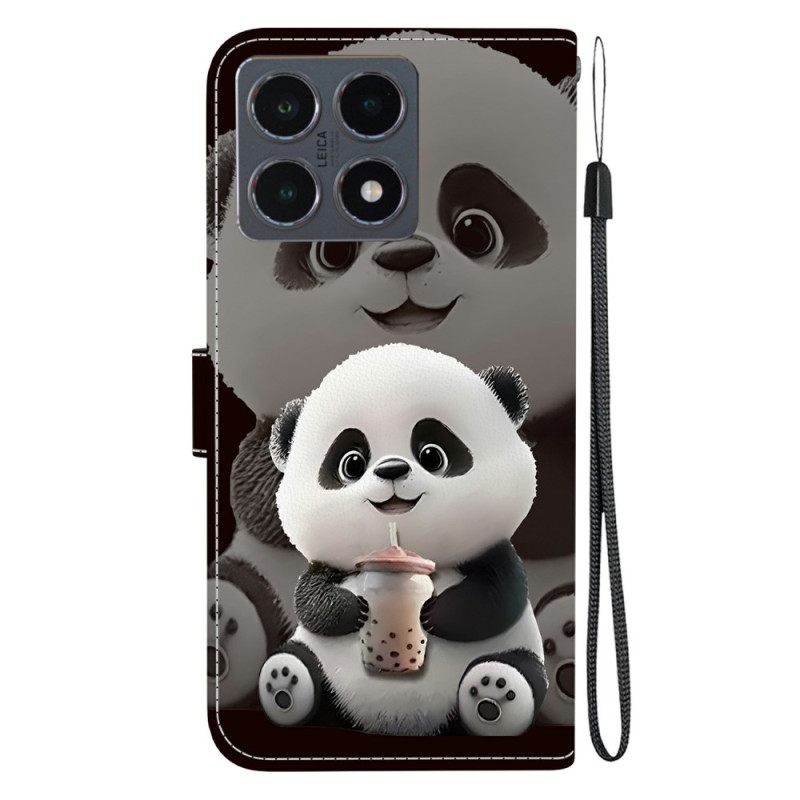 Folio-hoesje Xiaomi 15t Telefoonhoesje Panda-patroon