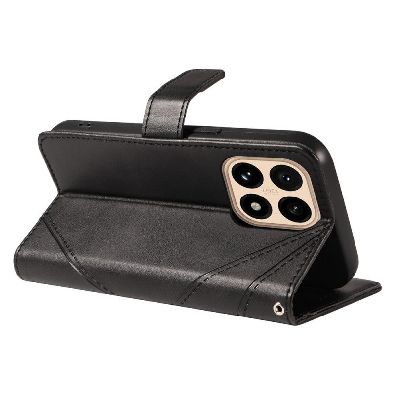 Folio-hoesje Xiaomi 15t Telefoonhoesje Tweekleurig En Lijnen