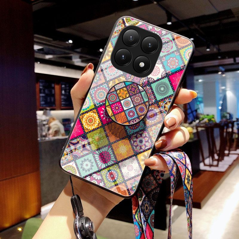 Hoesje Voor Xiaomi 15t Houder En Bandje Met Patchwork Design