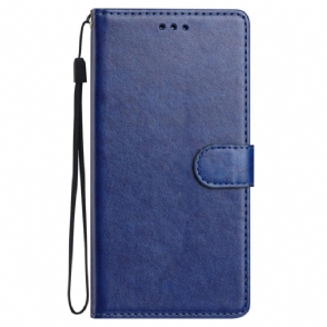 Leren Hoesje Voor Xiaomi 15t Effen Met Band