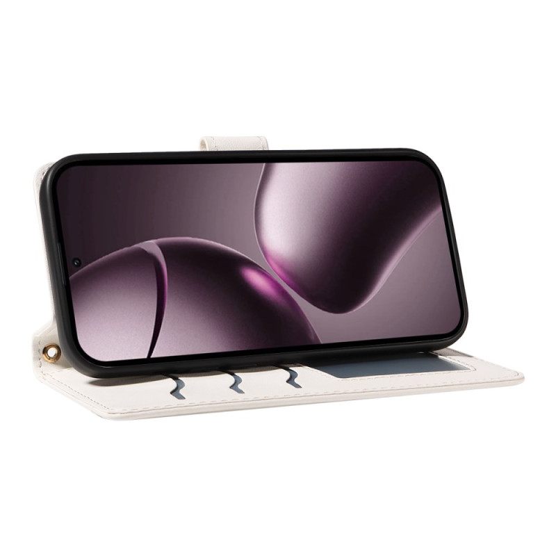 Leren Hoesje Voor Xiaomi 15t Gewatteerd Met Bandje En Schouderband