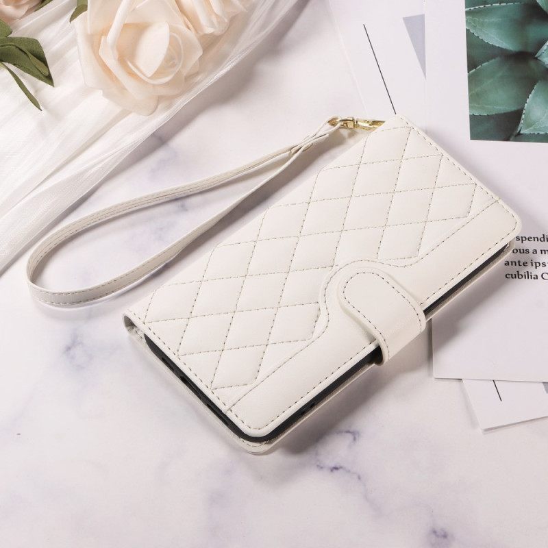 Leren Hoesje Voor Xiaomi 15t Gewatteerd Met Bandje En Schouderband