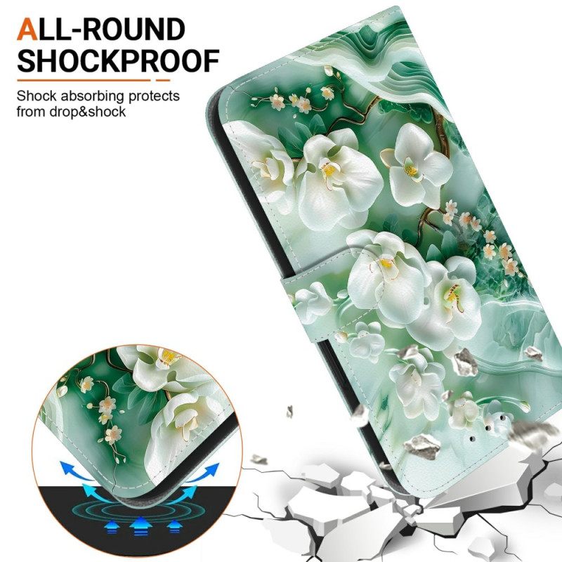 Leren Hoesje Voor Xiaomi 15t Jade Bloemen