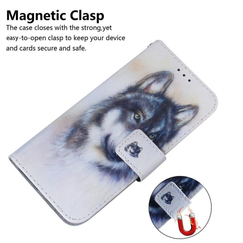 Leren Hoesje Xiaomi 15t Aquarelwolf Bescherming Hoesje
