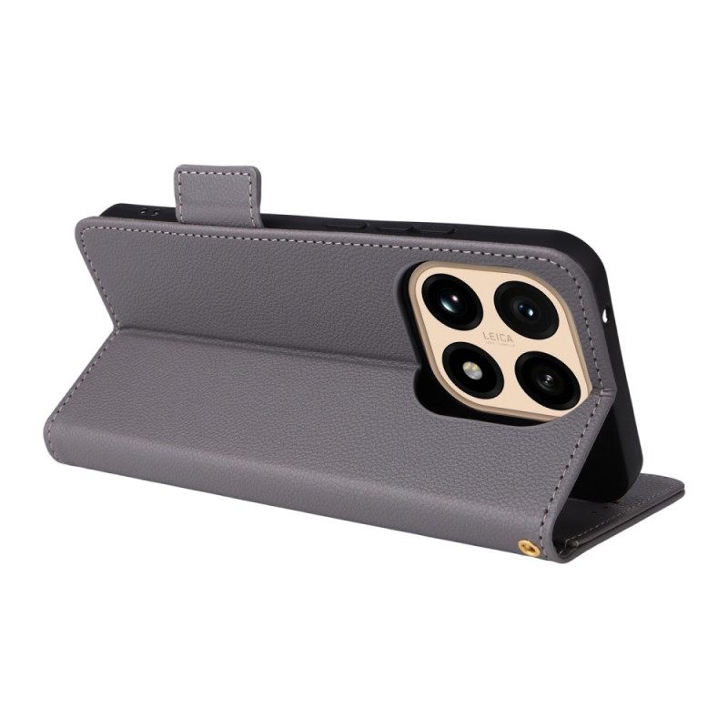 Leren Hoesje Xiaomi 15t Kunstleer Met Band Bescherming Hoesje