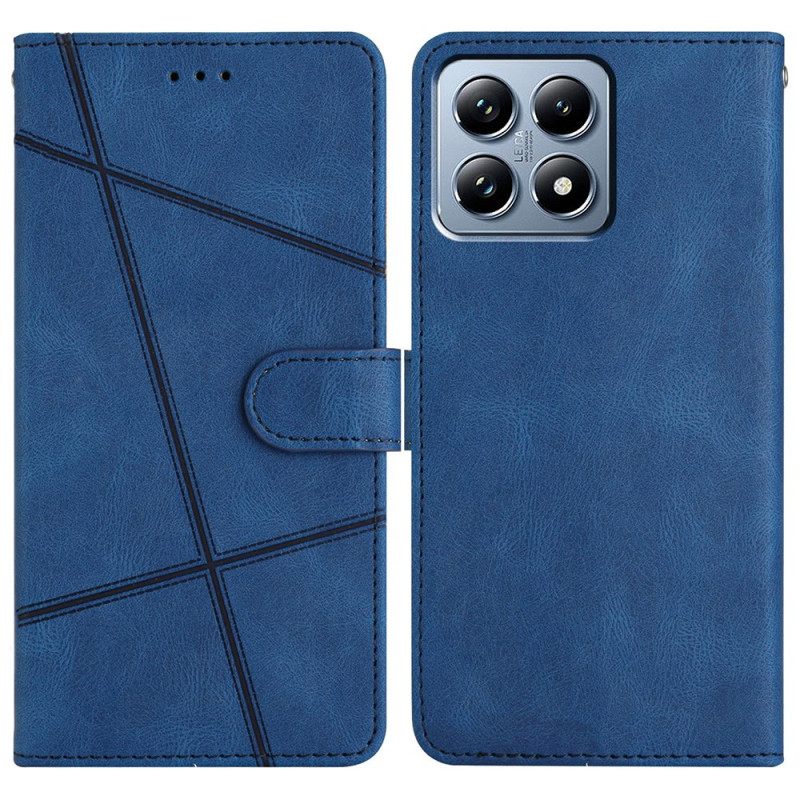 Leren Hoesje Xiaomi 15t Lijnen Bescherming Hoesje