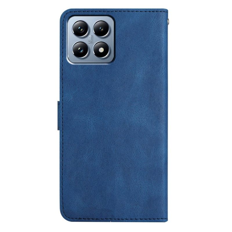 Leren Hoesje Xiaomi 15t Lijnen Bescherming Hoesje