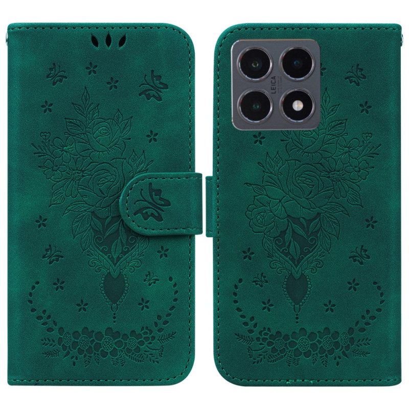 Leren Hoesje Xiaomi 15t Rozenprint