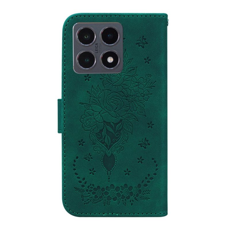Leren Hoesje Xiaomi 15t Rozenprint