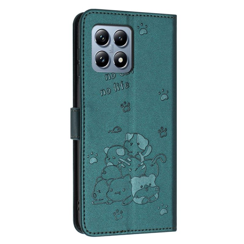 Leren Hoesje Xiaomi 15t Stapel Katten Met Bandje