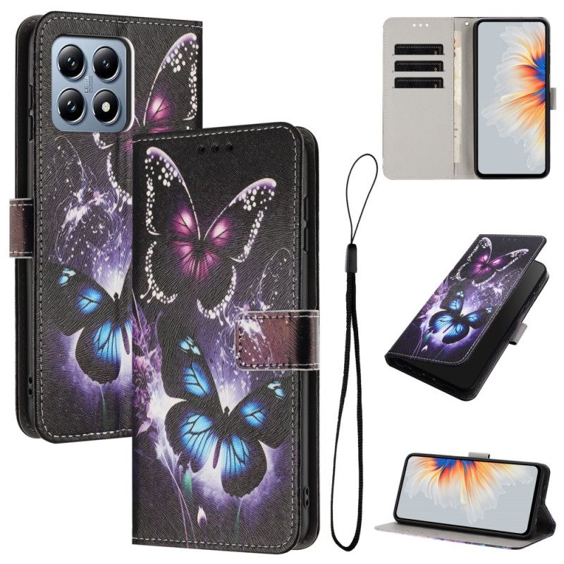 Leren Hoesje Xiaomi 15t Twee Vlinders Bescherming Hoesje