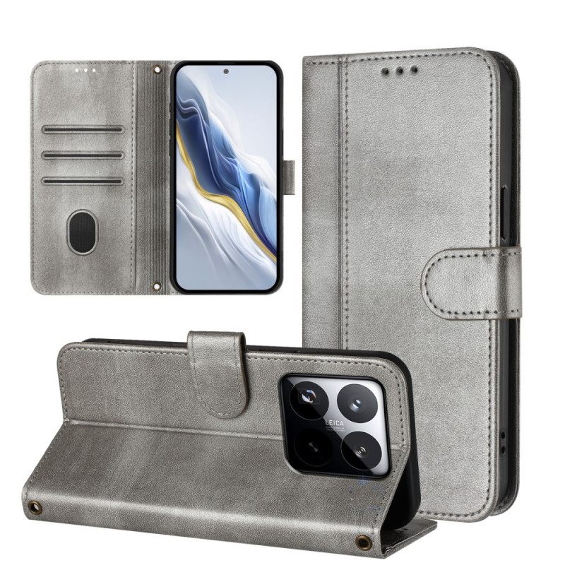 Leren Hoesje Xiaomi 15t Vintage Portemonnee Bescherming Hoesje