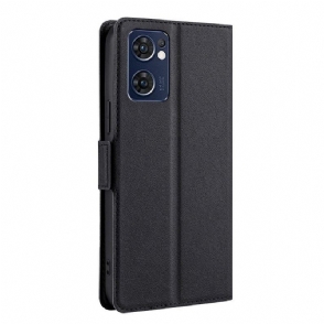 Folio-hoesje voor Oppo Find X5 Lite Anti-fall Kunstleer Minimalistisch Bedrijf