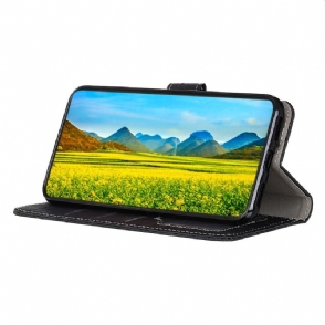 Folio-hoesje voor Oppo Find X5 Lite Croco-look Stiksels