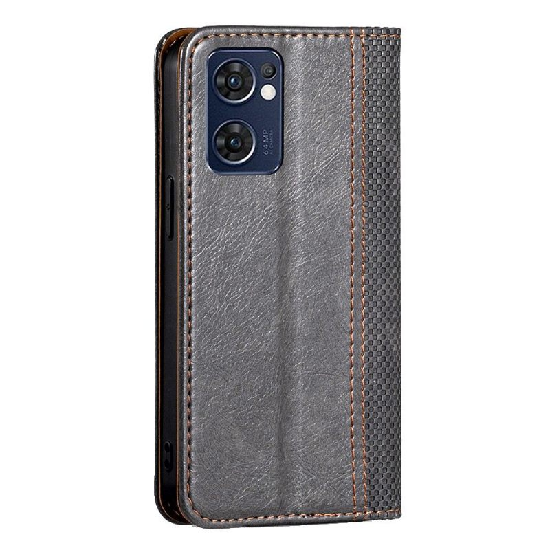 Folio-hoesje voor Oppo Find X5 Lite Flip Folio-naden