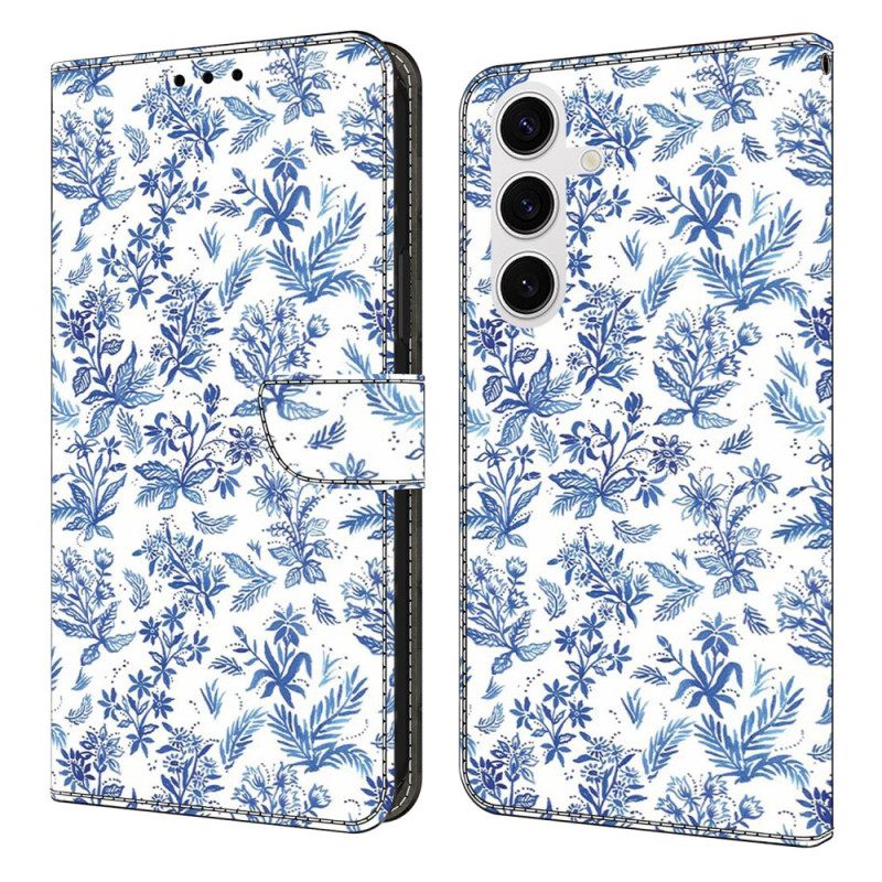 Bescherming Hoesje Samsung Galaxy S25 Fe Blauwe Bloesems