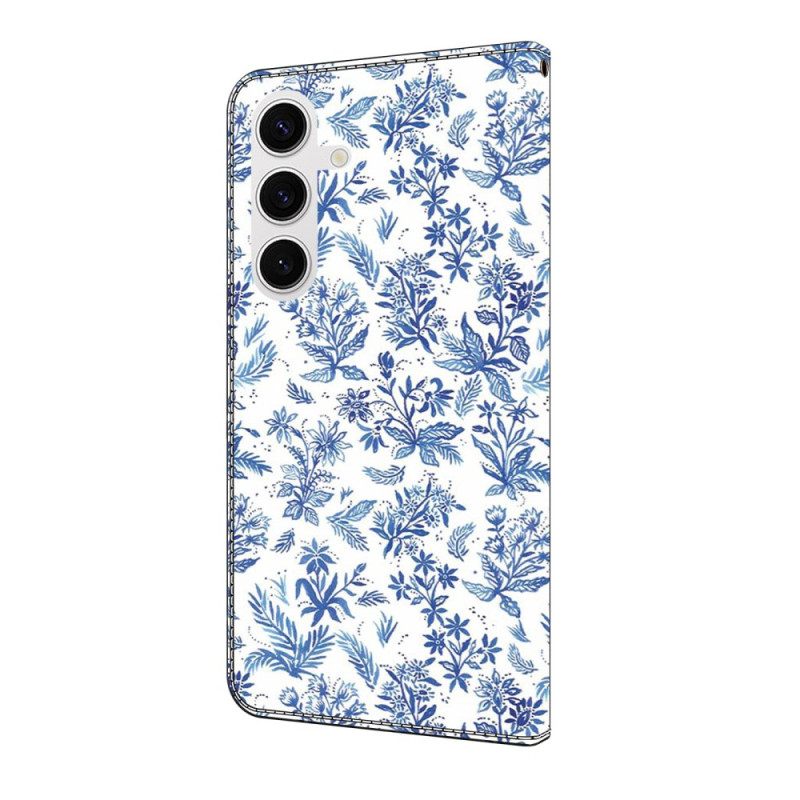 Bescherming Hoesje Samsung Galaxy S25 Fe Blauwe Bloesems