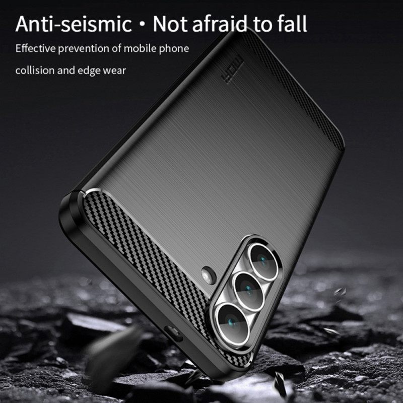 Case Hoesje Samsung Galaxy S25 Fe Telefoonhoesje Geborsteld Koolstofvezel