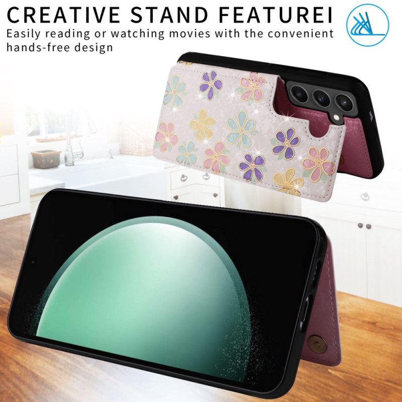 Case Hoesje Samsung Galaxy S25 Fe Telefoonhoesje Kaarthouder Met Bloemenmotief