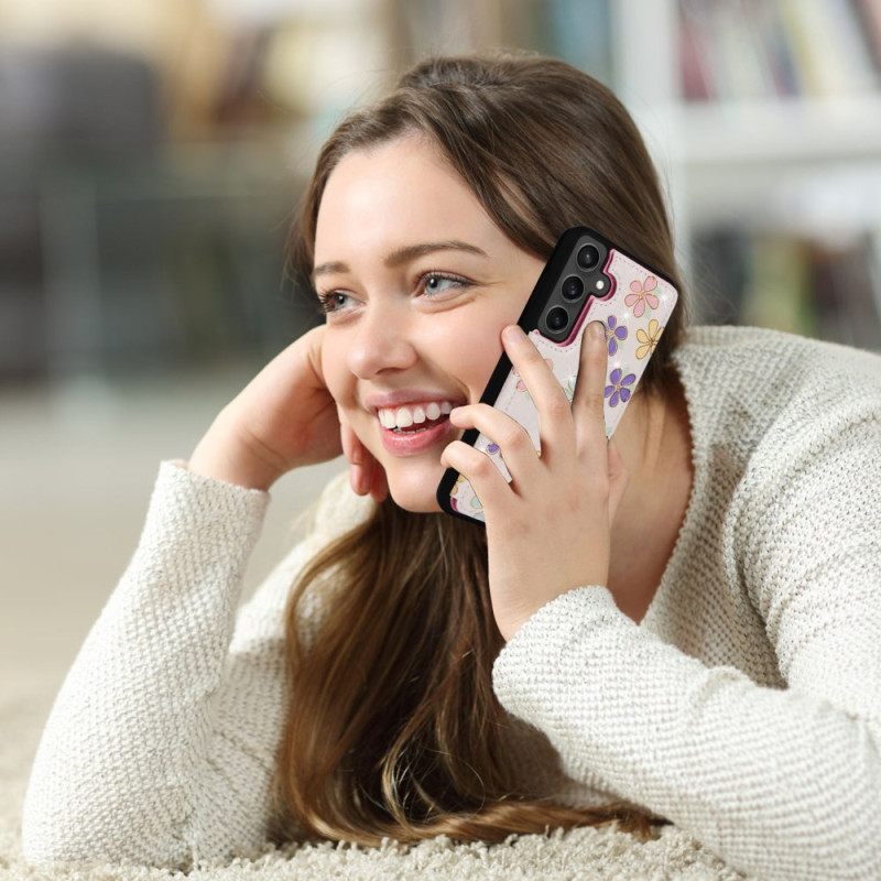 Case Hoesje Samsung Galaxy S25 Fe Telefoonhoesje Kaarthouder Met Bloemenmotief