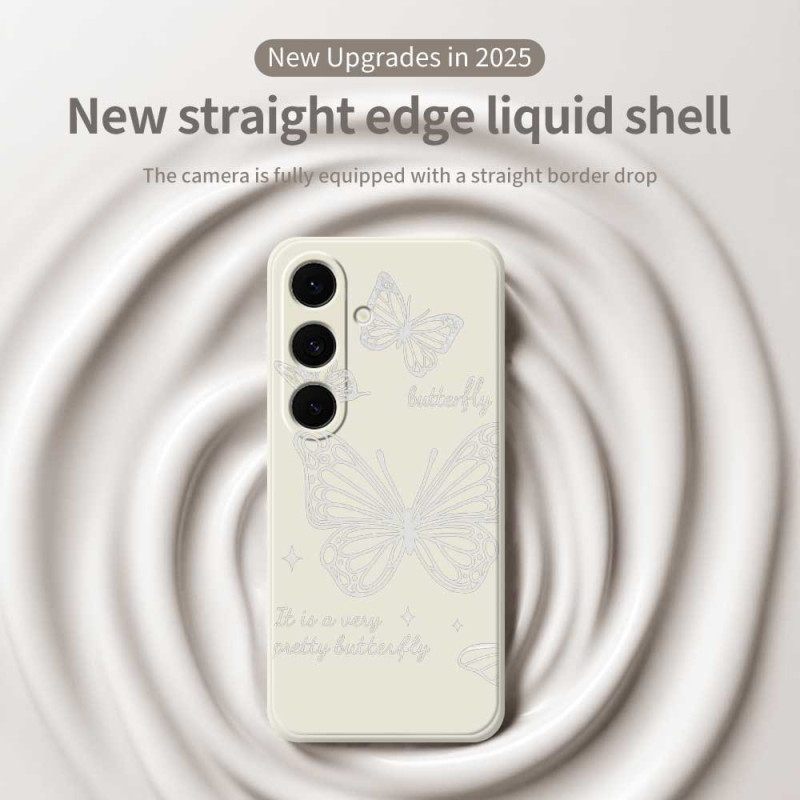 Case Hoesje Samsung Galaxy S25 Fe Telefoonhoesje Siliconen Met Witte Vlinder