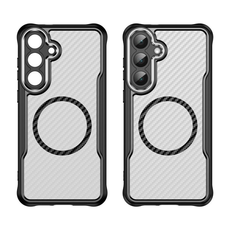 Cover Hoesje Samsung Galaxy S25 Fe Telefoonhoesje Compatibel Met Magsafe Met Koolstofvezeltextuur