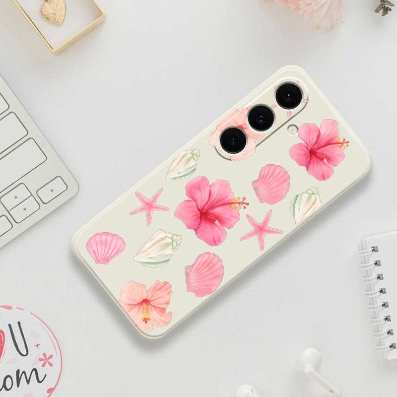 Cover Hoesje Samsung Galaxy S25 Fe Telefoonhoesje Siliconen Met Bloemen En Schelpen