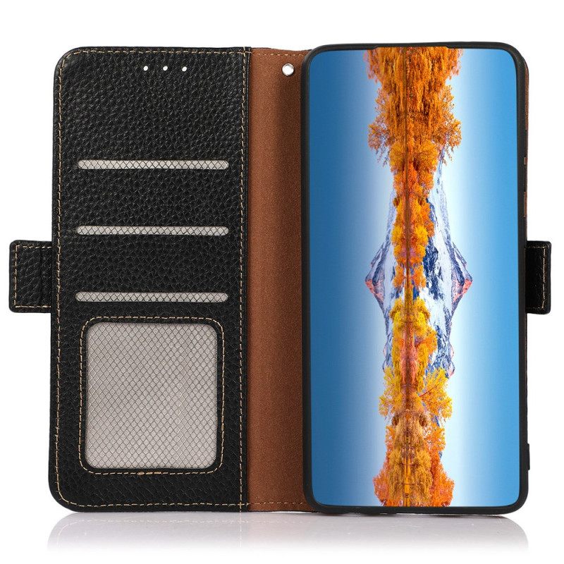 Flip Case Leren Samsung Galaxy S25 Fe Khazneh-leer Met Rfid-bescherming