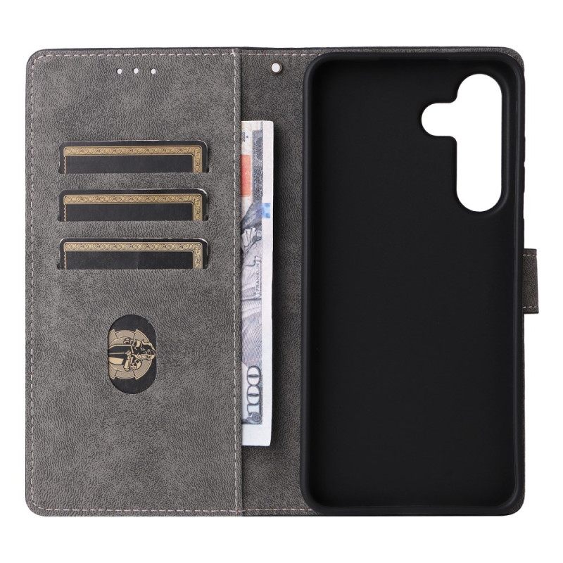 Flip Case Leren Samsung Galaxy S25 Fe Rfid-bescherming (suède-effect)