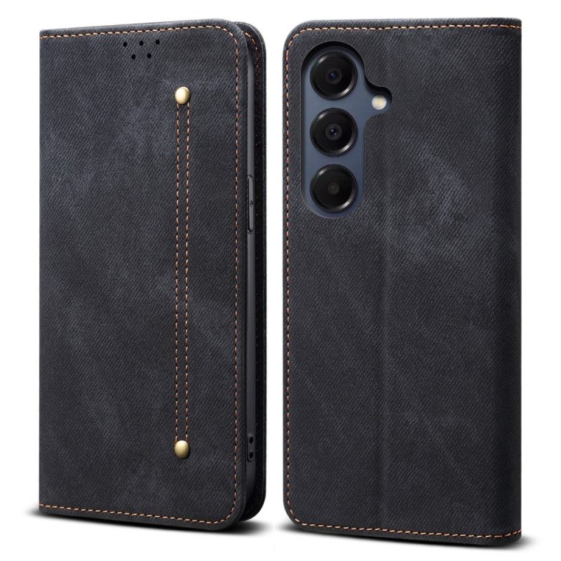 Folio-hoesje Samsung Galaxy S25 Fe Denimstof
