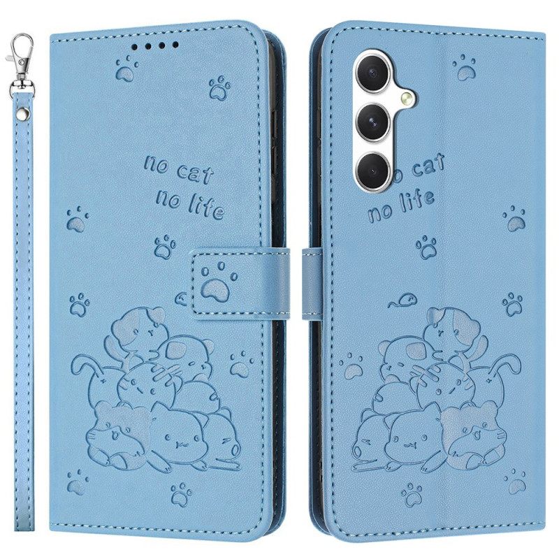 Folio-hoesje Samsung Galaxy S25 Fe Kattenprint Met Bandje