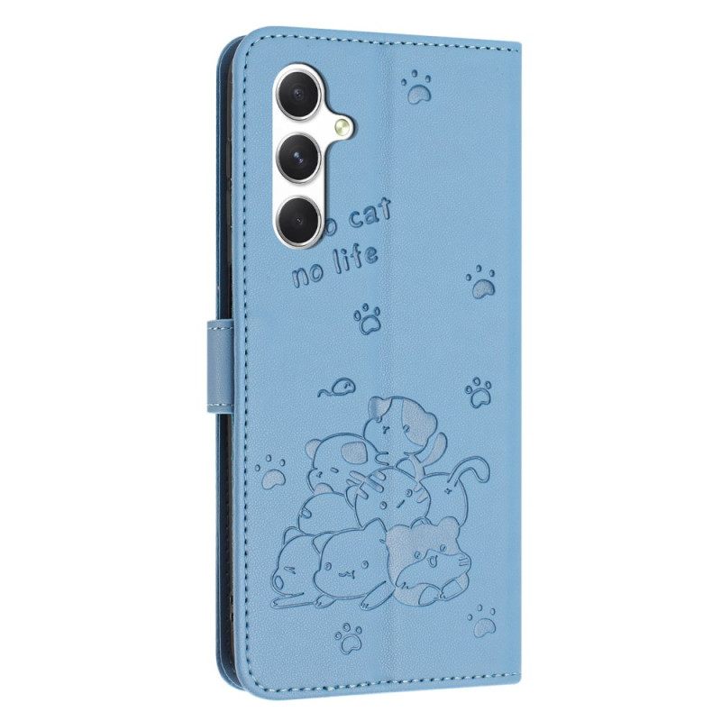 Folio-hoesje Samsung Galaxy S25 Fe Kattenprint Met Bandje