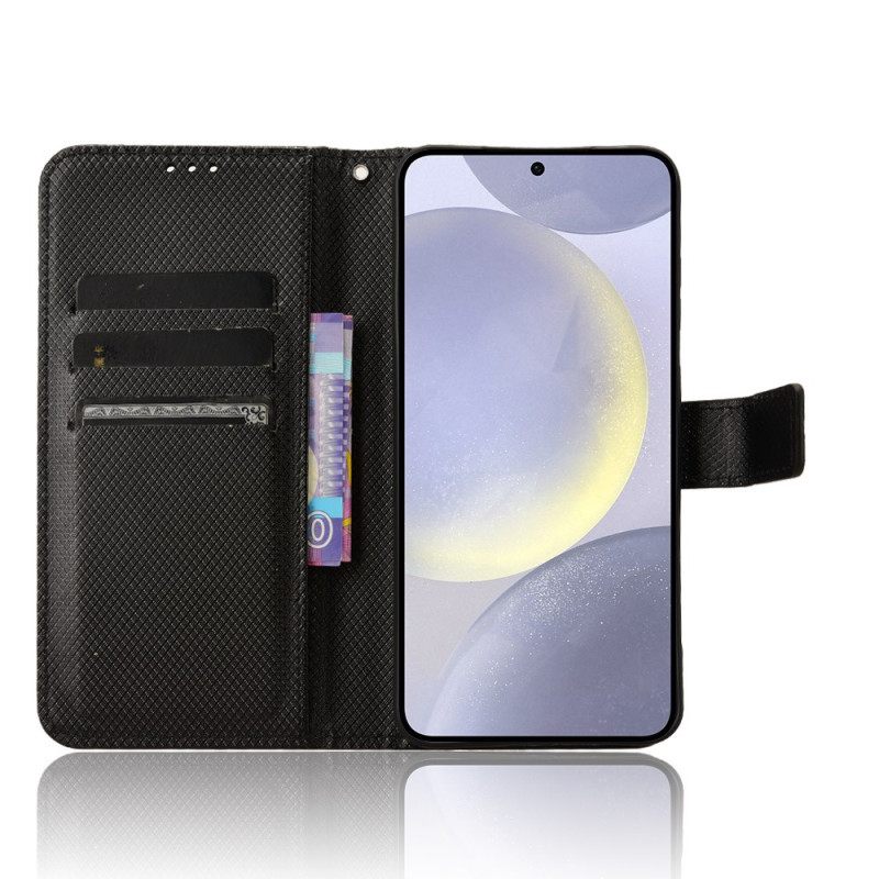 Folio-hoesje Samsung Galaxy S25 Fe Telefoonhoesje Diamantstructuur