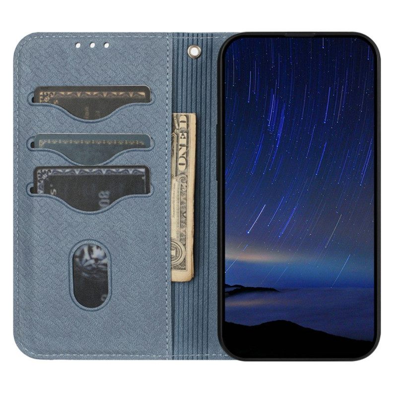 Folio-hoesje Samsung Galaxy S25 Fe Telefoonhoesje Geweven Textuur En Koord