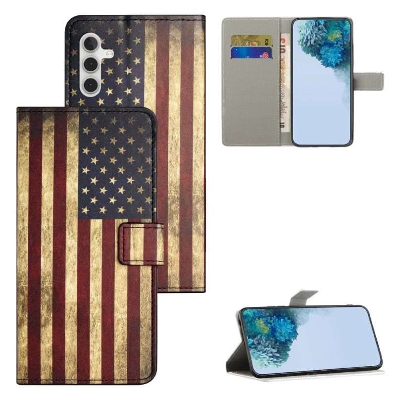 Folio-hoesje Samsung Galaxy S25 Fe Vintage Amerikaanse Vlag