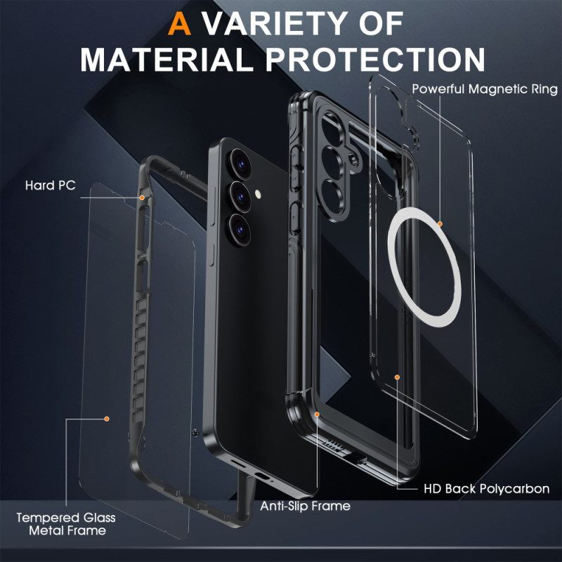 Hoesje Samsung Galaxy S25 Fe Magnetisch Met Schermbeschermer Bescherming Hoesje